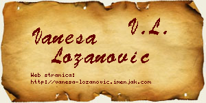 Vanesa Lozanović vizit kartica